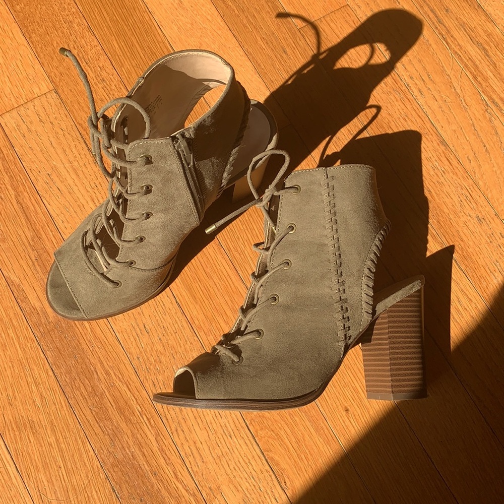 Suede Olive Green Booties ✨ LAST CHANCE